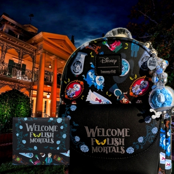 haunted mansion stretching room portraits mini backpack Disney Loungefly Disney Haunted Loungefly Mini